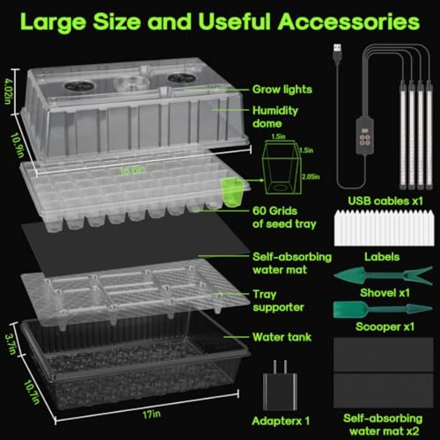 120-Cell Self-Watering Seed St - đánh giá và giá Humidity Dome Kit