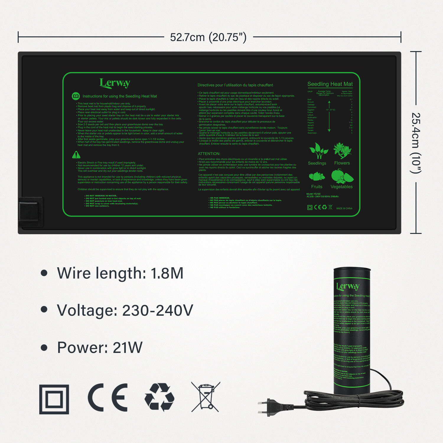 LERWAY 21W Seedling Heating Ma - đánh giá và giá Heat Mat Seedling